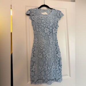 Lulu's Floral Lace Dress Light Blue. Size Small.